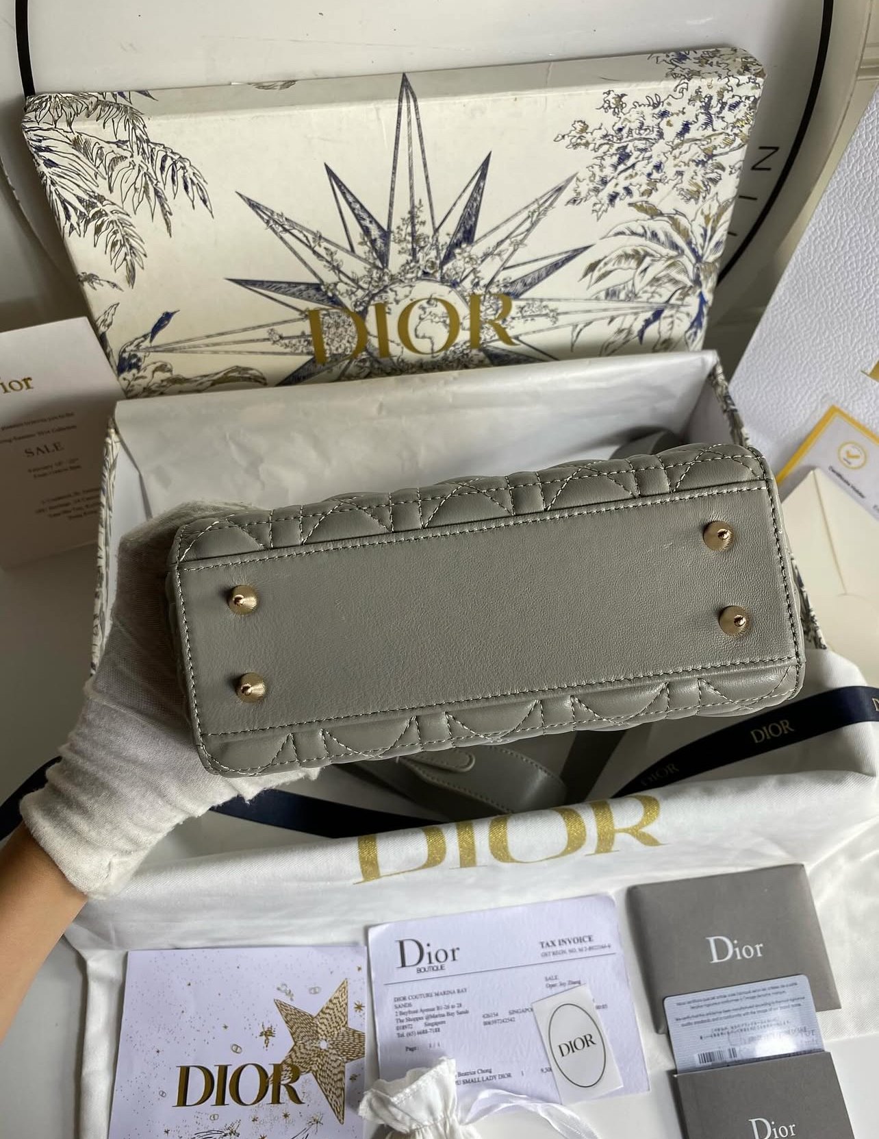 Lady D Small My ABC Cannage Lambskin Grey - foto 4