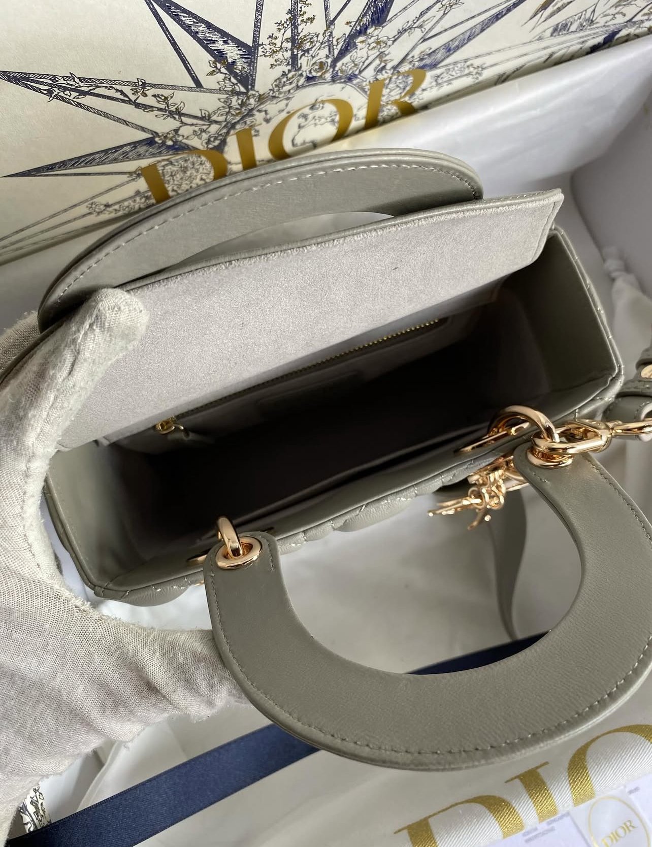 Lady D Small My ABC Cannage Lambskin Grey - foto 6
