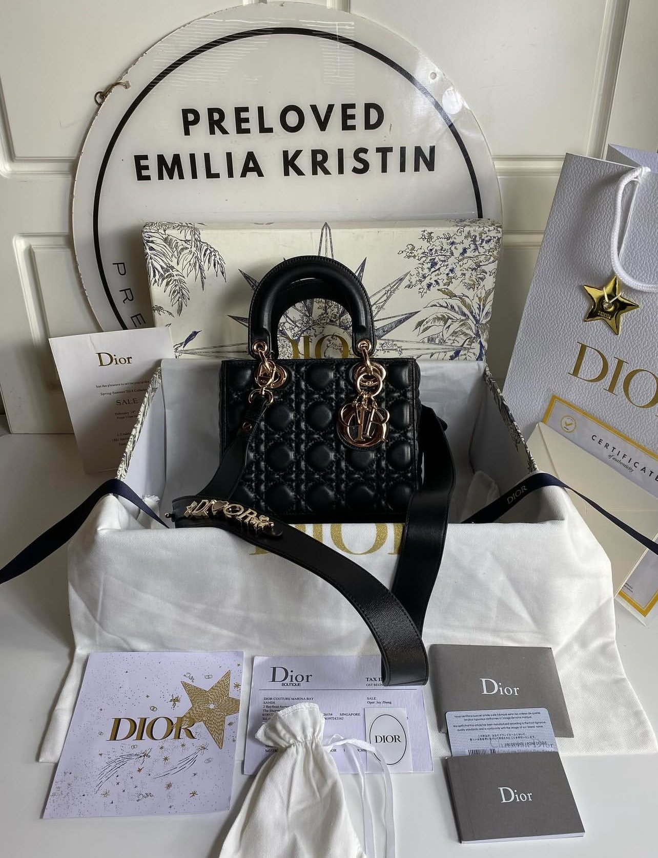 Lady D Small My ABC Cannage Lambskin Black