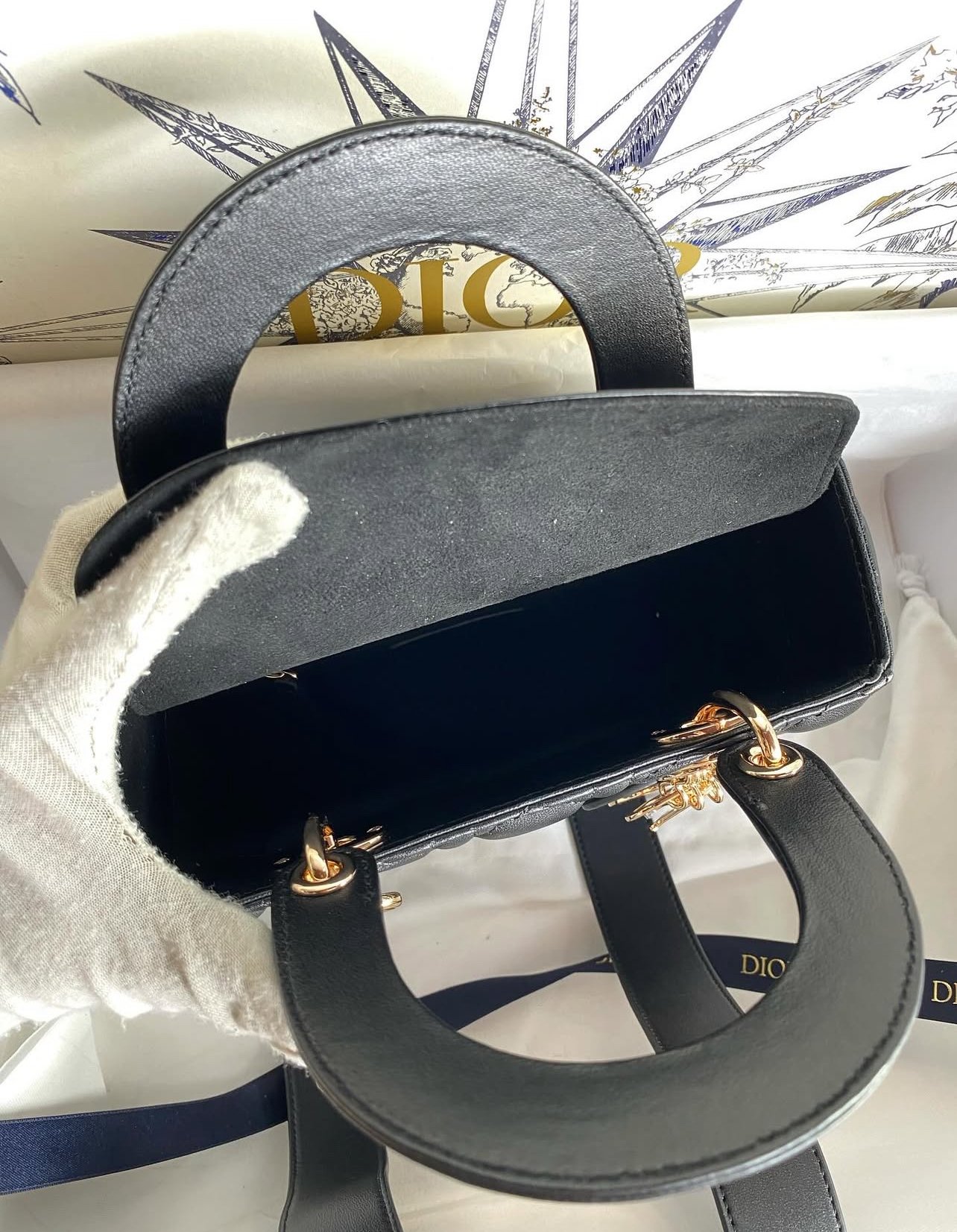 Lady D Small My ABC Cannage Lambskin Black - foto 6