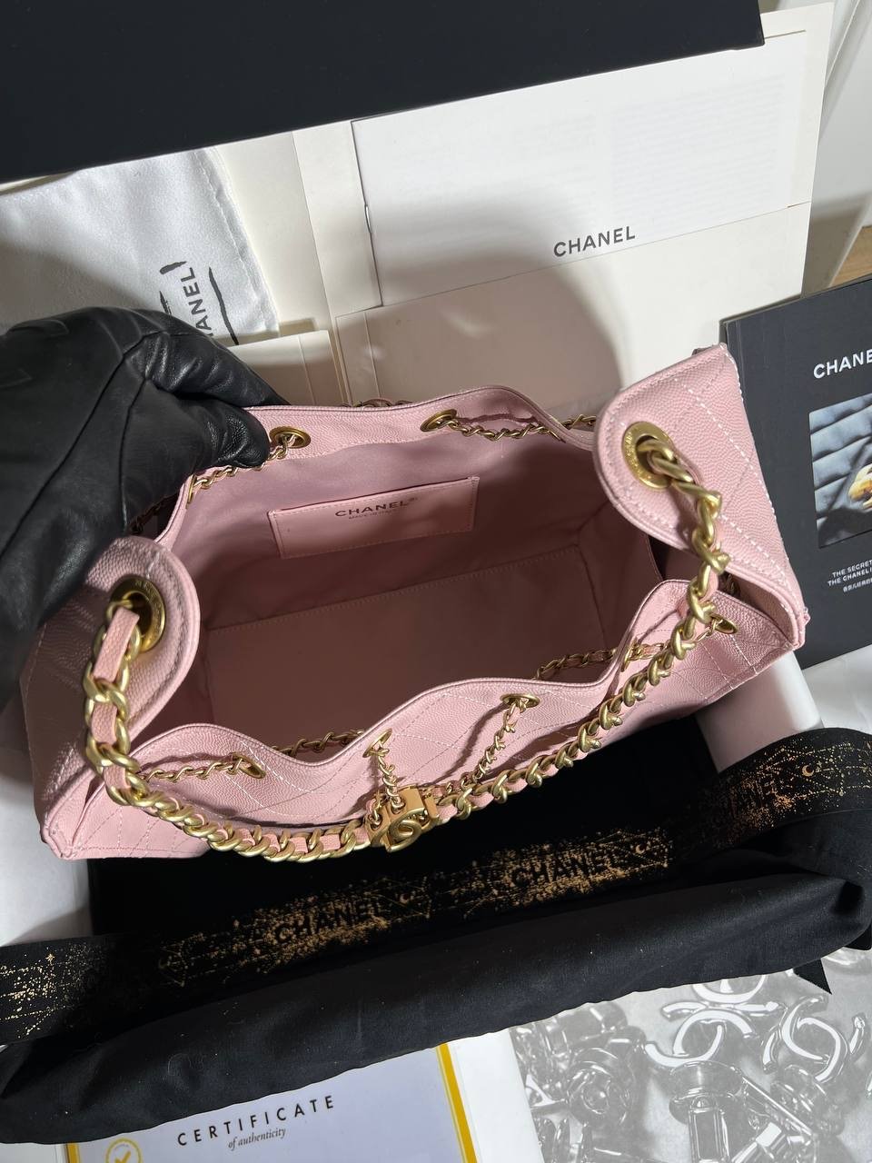 C25 Small Handbag Caviar Leather Pink Ghw - foto 6