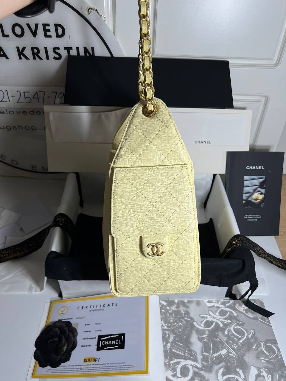 C25 Small Handbag Caviar Leather Light Yellow Ghw - foto 2