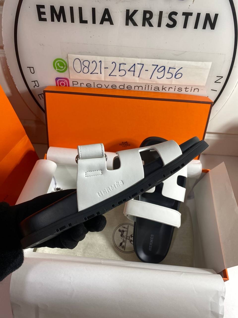 Chypre White Black Calfskin Learher  - foto 4
