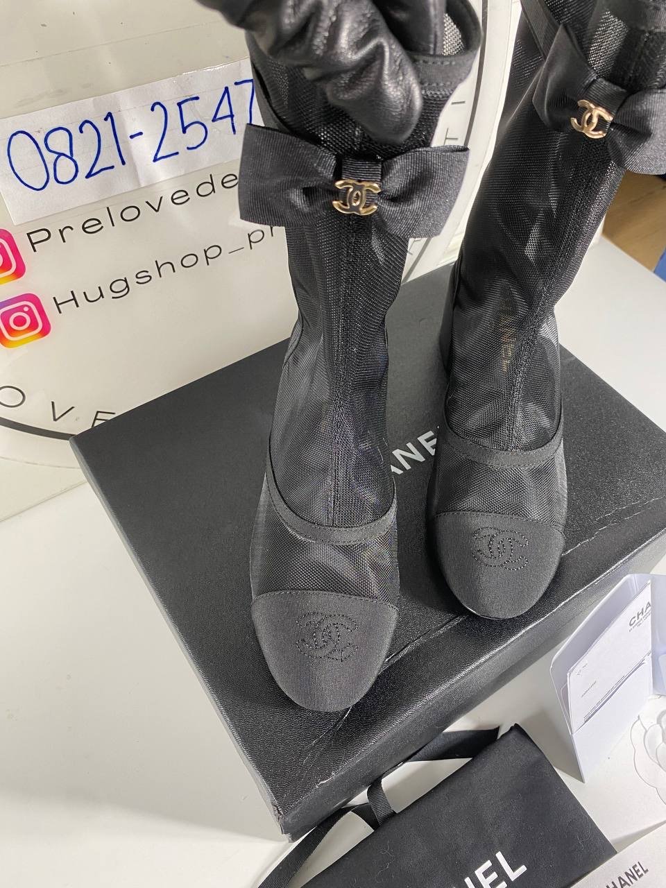 Mesh & Grosgrain Boots Black  - foto 3