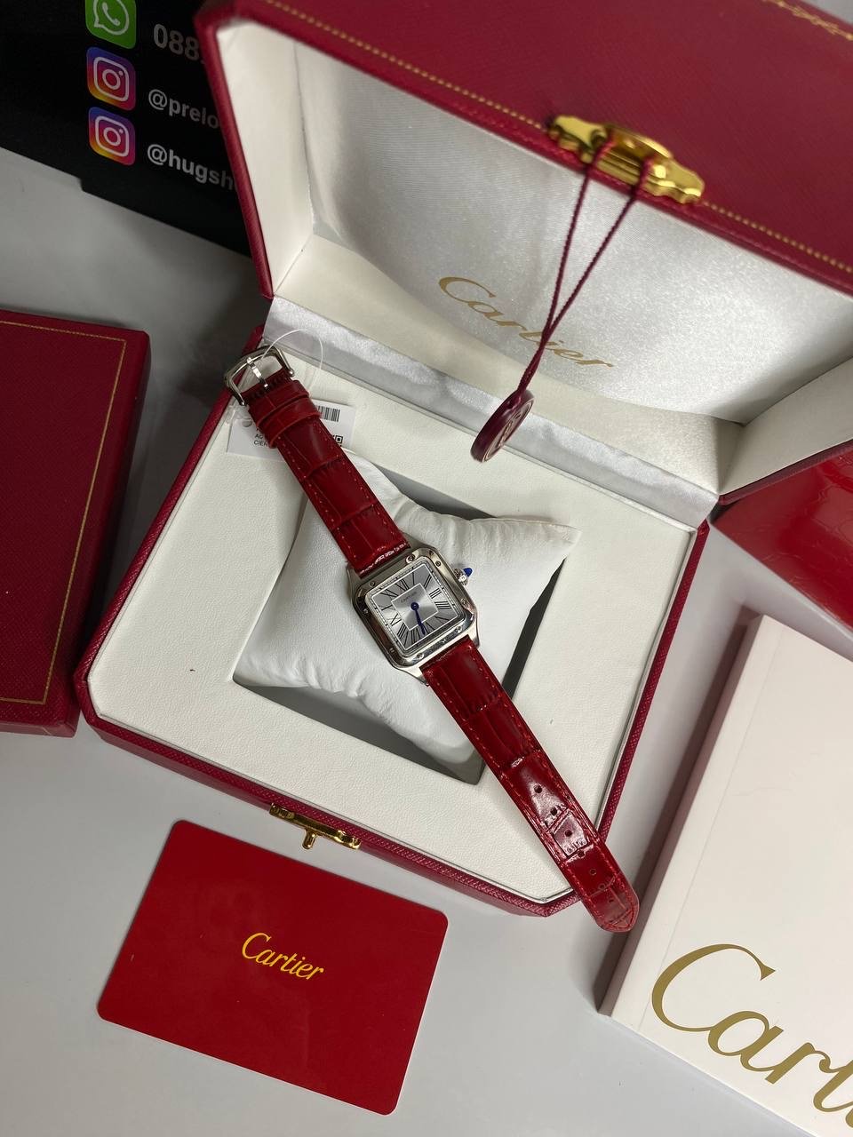 Santos Dumont Steel Croco Mbosed Croco Leather Strap - foto 3