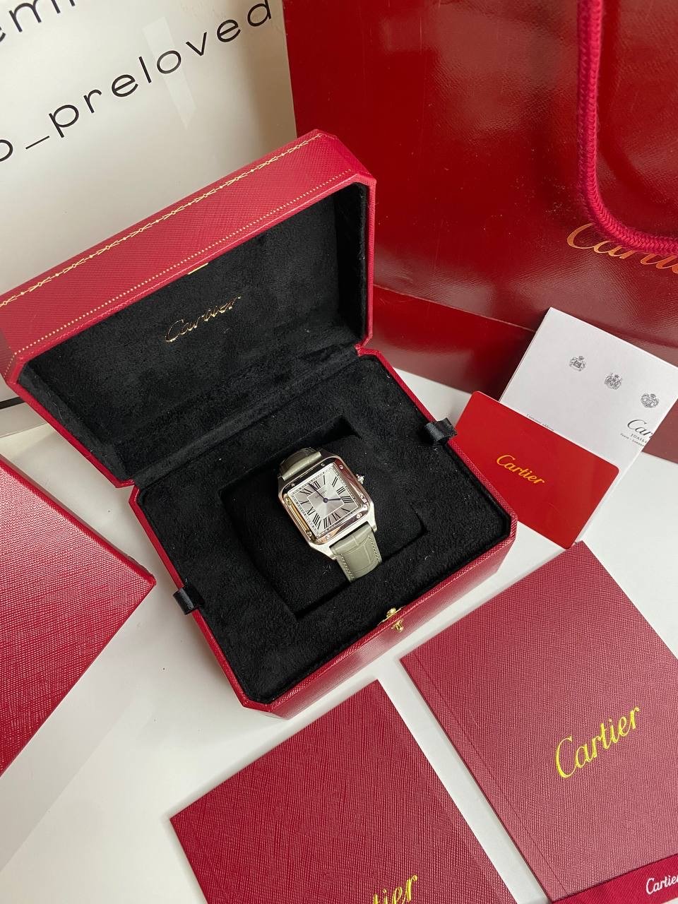 Cartier Santos Dumont Green Swiss Quartz Watch  - foto 2