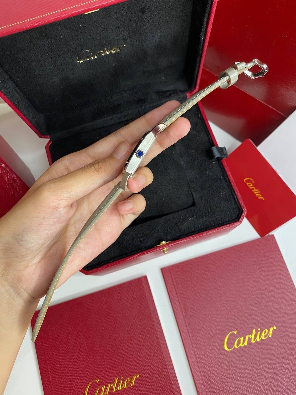 Cartier Santos Dumont Green Swiss Quartz Watch  - foto 5
