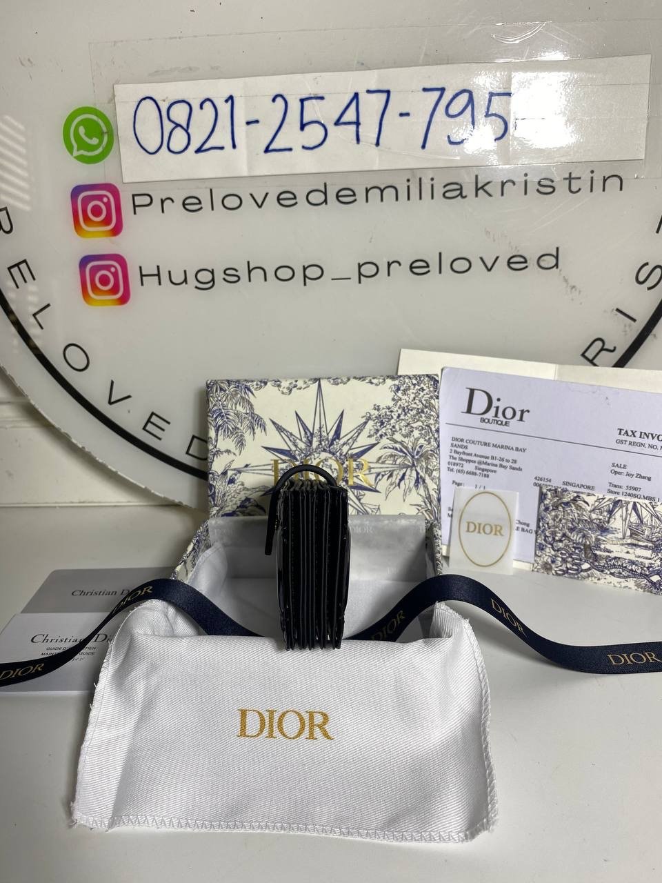 Patent Cannage Lady Dior Accordion Card Holder Black - foto 3