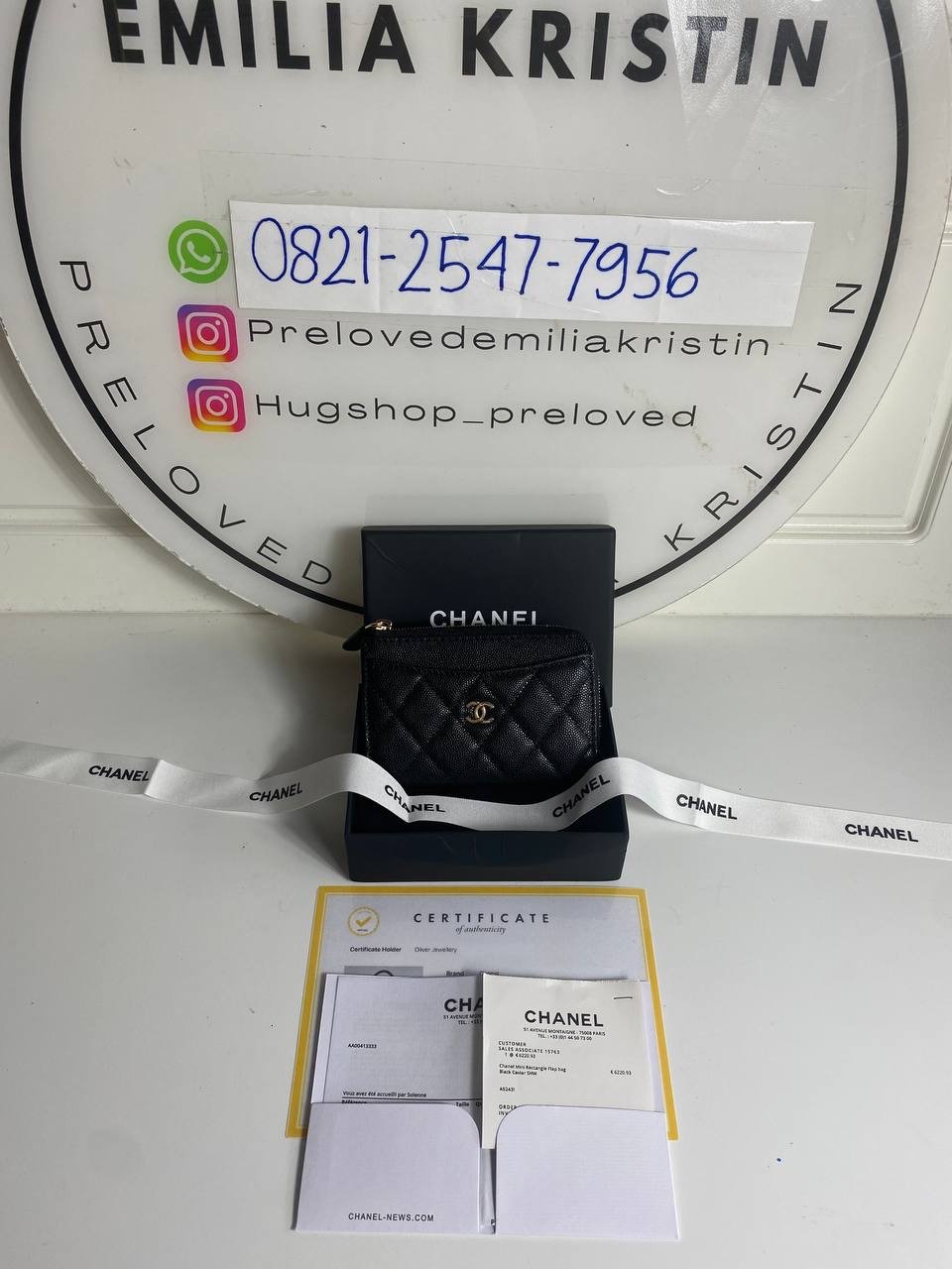 Caviar CC Zip Card Holder Black