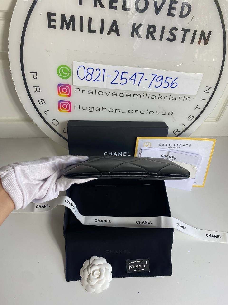 19 Small O-Case Pouch Black Lambskin - foto 6